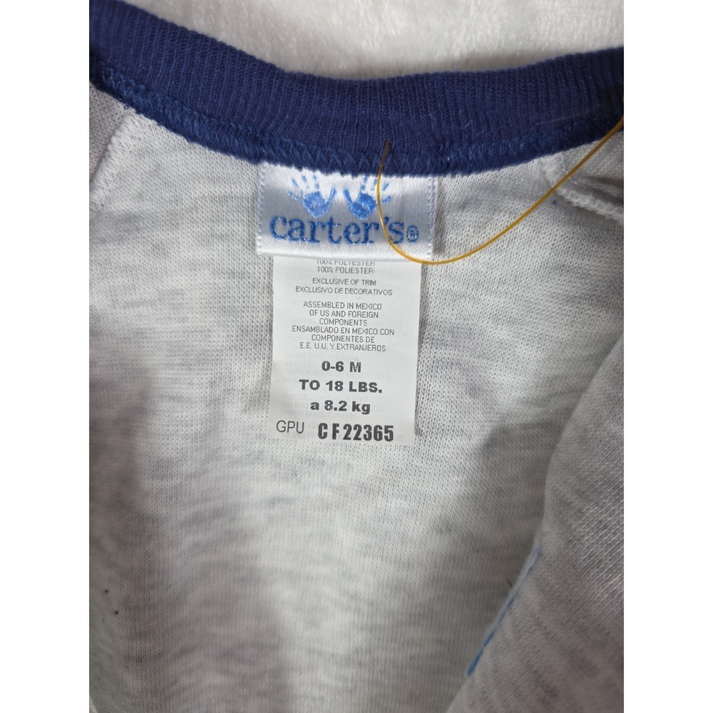 Vintage Y2K Carter's Baby Fleece Sleeper Footed Pajamas Football 6M NWT - Picture 4 of 7